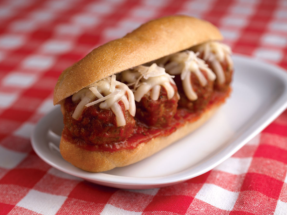 Easy Meatball Parmesan Hero made with Prego® sauce