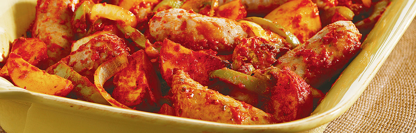 Image of prepared Hearty Sausage, Peppers & Potatoes recipe