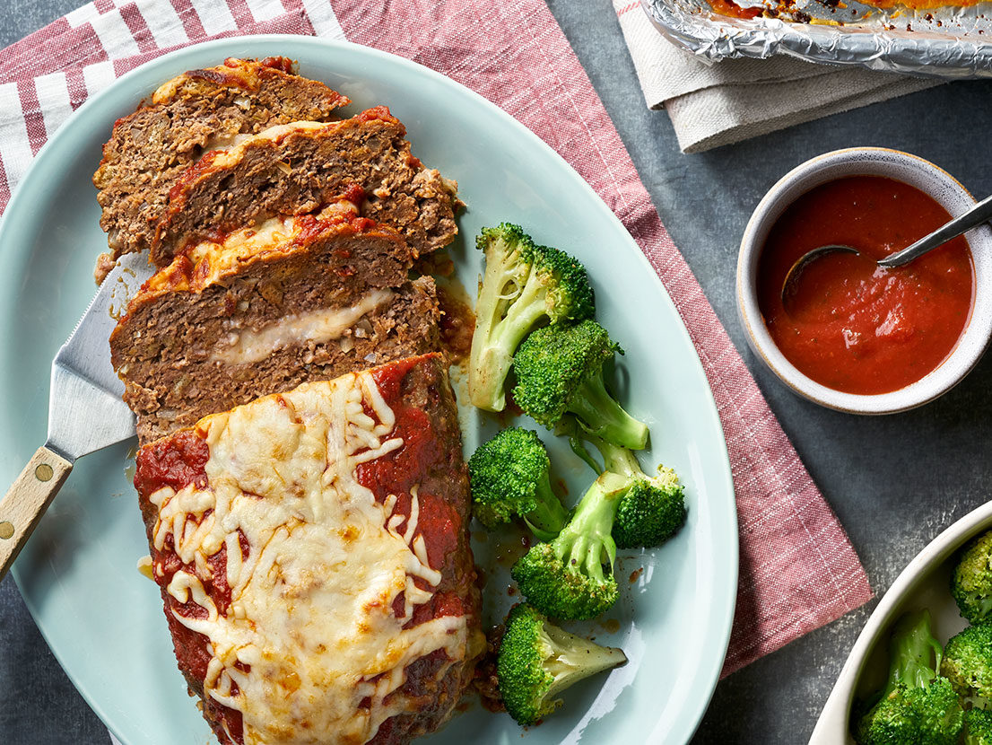 Italian Cheese Stuffed Meatloaf made with Prego® sauce