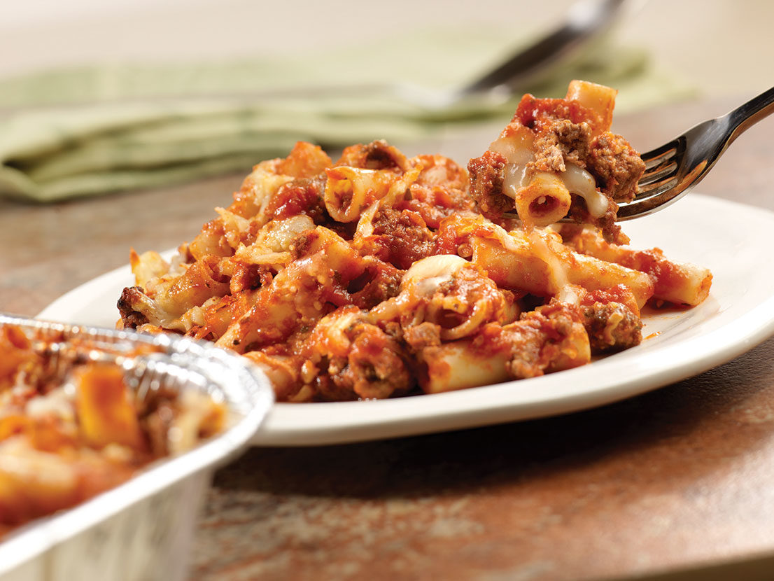 Image of prepared Now & Later Baked Ziti recipe