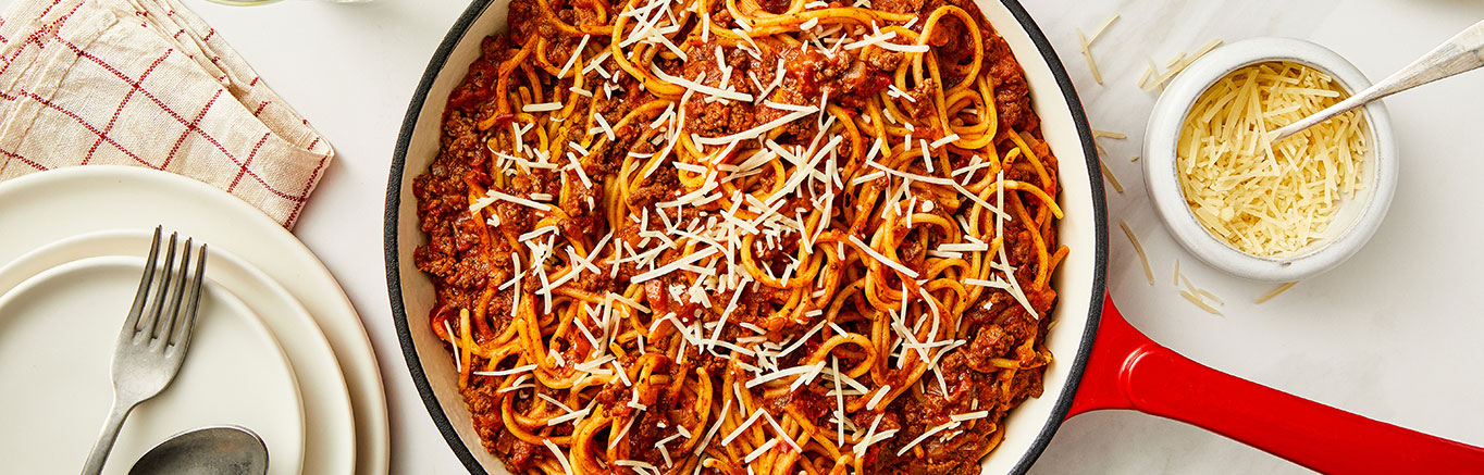 Image of prepared One Pot Spaghetti Bolognese