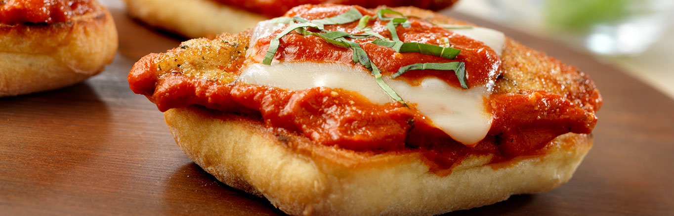 Image of prepared Open Faced Chicken Parmesan Sandwiches with Creamy Vodka Sauce recipe