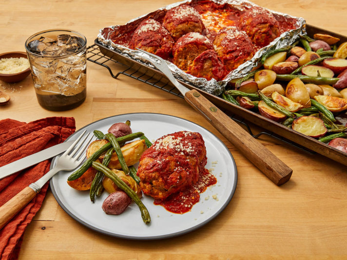 Image of prepared Sheet Pan Mini Turkey Meat Loaves
