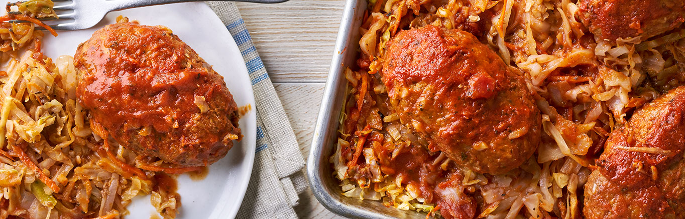 Image of prepared Sheet Pan Unstuffed Cabbage