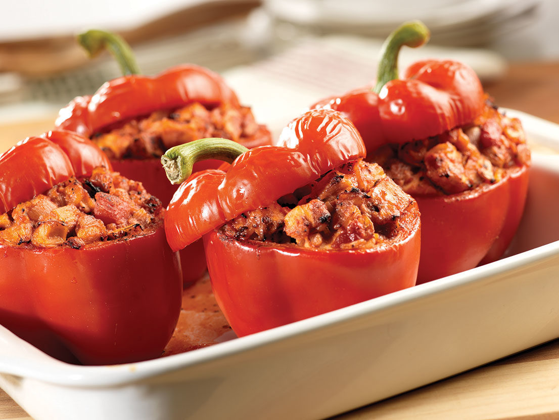 Image of prepared Turkey-Stuffed Bell Peppers recipe