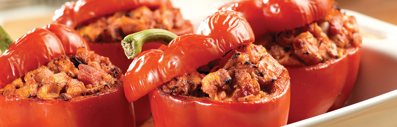 Image of prepared Turkey-Stuffed Bell Peppers recipe